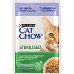 Hrană pentru animale de companie Purina Cat Chow Sterilised cons. p/pisici (miel,mazare) 85g (26)