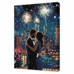 Tablou pe numere Ideyka KHO8484 30x40cm Eco, Clip de iubire cu vopsele metalic extra