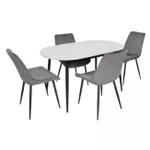 Комплект стол и стулья Evelin di Costacurta стол DT-533R B + 4 стула YTC-055B Blu-14 (Dark grey)