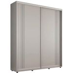 Dulap Mobildor-Lux Compact uși glisante PAL cu ornament linii (200x45x210H cm) Grey