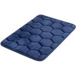 Covoraș de baie Bisk 07052, matase, albastru inchis, 40x60