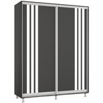 Dulap Mobildor-Lux Aron cu uși glisante сu lamele (160x60x200H cm) Anthracite