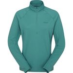 Îmbrăcăminte sport Rab Tricou dame Sonic LS Zip Eucalyptus 12 (QBL-04-EUC-12)