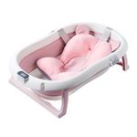 Ванночка U-Grow UGCT-0055-PK Cadă pliabilă cu pernuță și termometru încorporat, roz