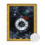 Картина по номерам Art Gallery GA84546 Mozaic cu diamante 40x50cm Ceas si trandafiri