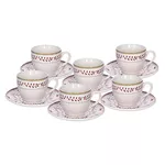 Чашка Tognana 54158 Set căni 6buc, Iris Charme cu farfurioare, portelan