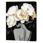 Tablou pe numere Ideyka KHO8510 40x50cm Eco, Tainele infloririi cu vopsele metalic extra
