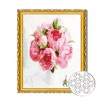 Картина по номерам Art Gallery GA80057 Mozaic cu diamante 40x50cm Buchet delicat de bujori