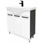 Шкаф под умывальник Mashtab 11345 Agat cu 3 usi 90cm Alb-Antracit