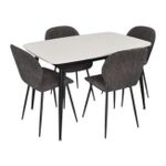 Комплект стол и стулья Evelin di Costacurta стол DT-532R B + 4 стула YTC-064B UF885-15 (Dark grey)