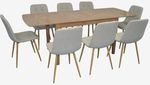 Комплект стол и стулья Evelin di Costacurta стол HV-27V Light Brown + 8 стульев YTC-080Wo, BJORN-24 (Light beige)
