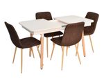 Комплект стол и стулья Evelin di Costacurta стол DT-432-1R Wo + 4 стула YTC-080Wo Dark brown