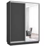 Шкаф Mobildor-Lux Раздвижные двери Fox из зеркала и ДСП (170x60x210 см) Антрацит