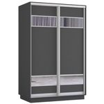 Шкаф Mobildor-Lux Fox uși glisante din PAL cu elemente din oglindă (140x60x230H cm) Anthracite