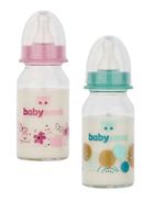 ”Baby-Nova” Biberon din sticlă, 125 ml, 0-24 luni, debit lent, 1 buc. (44606)