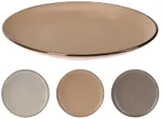 Тарелка Promstore 51356 de servire 26cm Metallic Rim, ceramica, cu bordura