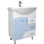 Шкаф под умывальник Mashtab 11416 Stuff cu 3 sertare 65cm Alb-Albastru