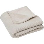 Lenjerie de pat pentru copii Jollein 517-511-65360 Paturica Basic Knit Nougat/Coral Fleece, 75x100cm