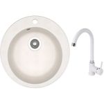 Chiuvetă bucătărie cu bateria Dr.Gans Gala + SanDonna F 7073 alb