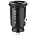 Зарядное устройство для автомобиля Baseus CCALL-ML01, Grain mini, 2xUSB-A, 3.1A, Negru