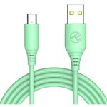 Кабель для моб. устройства Tellur TLL155401 Cable silicone USB to Type-C, 3A, 1m, green