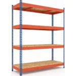 Raft de depozitare Nex Home Raft metalic Titan 1800x1600x500mm, 4 nivele PAL, Blue/Orange