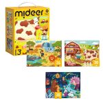 Головоломка Mideer MD1480 Puzzle Scene din Viața Animalelor, 3 în 1 (nivelul 3)