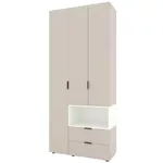 Dulap Nex Home A002R cu usi batante, 1000x420x2300mm, Cashmere/White Snow