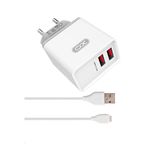 Wall Charger XO + Micro-USB Cable, 2USB, Q.C3.0 18W, L67, White