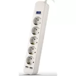 Фильтр электрический Sven SF-05LU, 5 Sockets + 2 USB (2,4 A), 3.0m, White