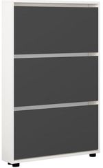 Raft pentru încălțăminte Mobildor-Lux Leo Slim 50x16x125H cm White/Anthracite