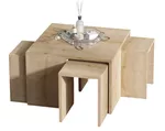 Журнальный столик Trendy Ortanca, Stejar Safir 60x60x37cm, set