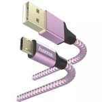 Cablu telefon mobil Hama @187205 Reflective Micro-USB 1.5m lavender