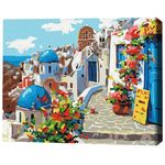 Tablou pe numere BrushMe RBS22383FC 30x40 сm (fără cutie) Vara în Santorini