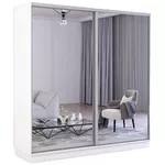 Шкаф Mobildor-Lux Fox uși glisante din oglinzi (210x60x240H cm) Alb