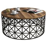 Măsuţă cafea Trendy Selin Metal Ferforje, Nuc 90x38x90cm