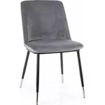 Scaun Signal Jill velvet czarny/chrom stel. bl.14 szary