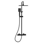 BILOVEC система душевая (смеситель-термостат для ванны, верхний и ручной душ, шланг полимер), черный мат (ванная)