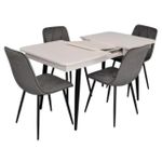 Set masă și scaune Evelin di Costacurta стол DT-431-1R B + 4 стула YTC-080B Dark grey