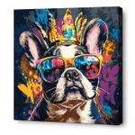 Картина по номерам Ideyka KHO6706 40x40cm Eco, Bulldog aprins