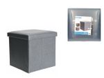 Cutia de depozitare tip taburet Storage Solution, poliester, 38x38x38 cm, 2 kg, albastră