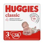 Scutece Huggies Classic  3  (4-9 kg), 58 buc.