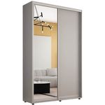 Шкаф Mobildor-Lux Компактные раздвижные двери Зеркало + ДСП (140x45x200 см, высота) Серый