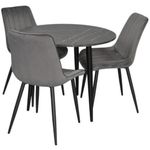 Комплект стол и стулья Evelin di Costacurta cтол DT-404-6B + 3 стула YTC-055B Bluvel-14 (Dark grey)