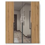 Dulap Fabrik Home Linia 1600 c зеркалами до пола, белый ясень/дуб эвок