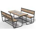 Accesoriu pentru teren de joacă Copfer PTP050-01 Masa cu scaune Sah (Wood Polimer Compozit)