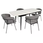 Комплект стол и стулья Evelin di Costacurta стол DT-532R B + 4 стула YTC-097B UF Blu-14 (Dark grey)