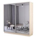 Шкаф Mobildor-Lux Fox uși glisante din oglinzi (220x60x240H cm) Sonoma