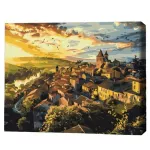 Картина по номерам BrushMe BS53966FC 40х50cm (fără cutie) Păsări deasupra turnurilor