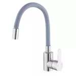 Смеситель кухонный Hydro S Aquafix 404 din inox cu pipa flexibilă, gri (0400317)